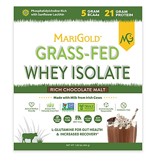 Marigold Grass-fed Whey Isolate Protein Powder - Rich Chocolate Malt Flavor - 1 Lb | 100% Pure, Cold-Processed, Micro-Filtered, Undenatured, Non-GMO, rBGH Free, Soy Free, Gluten Free, Lactose Free - Image 7