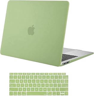 MOSISO Compatible with MacBook Air 13 inch Case 2022 2021 2020 2019 2018 Release A2337 M1 A2179 A1932 Retina Display with Touch ID, Plastic Hard Shell Case & Keyboard Cover Skin, Chartreuse