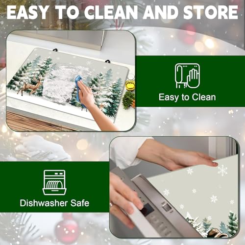 Image of Christmas Stove Top Cover for Electric Stove 28 inchx 20 inch, Xmas Snowman Heat Resistant Glass Top Stove Cover Protector, Glass Cooktop Covers, Kitchen Flat Electric Stove Top Covers
