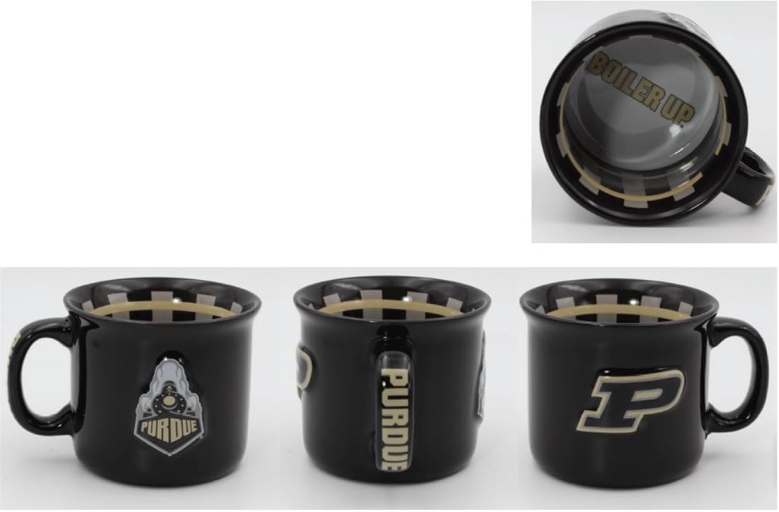 RFSJ Purdue Boilermakers XL Ceramic Relief (3D) Coffee Mug - Official Logo and Team Colors, 23oz - One Mug Included