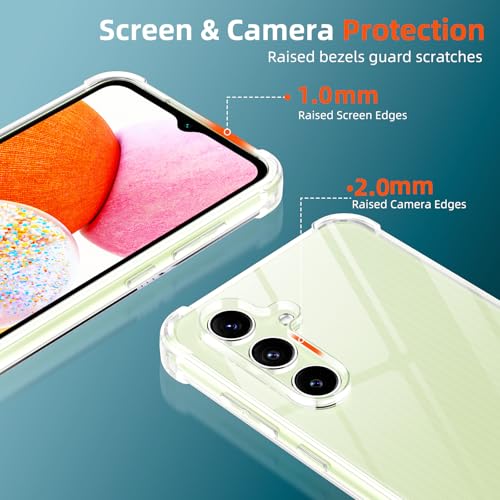 Image of Lustree Back Cover Transparent Case Compatible with Samsung Galaxy A14 5G | Clear + TPU Case with 4 Corner Air Cushion Protection & Camera Protection | Slim& Stylus Cover