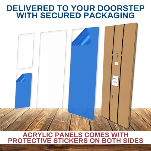 Pennzoni 4Ft Drum Shield W/Chrome Hinges & Deflectors, Comes W/ 6 Drum Panels, 10 Chrome Hinges & 6 Deflectors, Premium Clear Acrylic Panels #TOP7