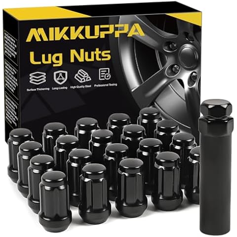 MIKKUPPA M12x1.5 Lug Nuts - Replacement for 1994-2013 Chevy Impala, 1998-2022 Honda Accord/CRV/Civic, 2003-2008 Honda Pilot Aftermarket Wheel - 20pcs Closed End Spline Lug Nuts Cover