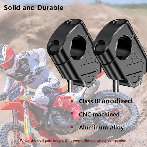 Image of LOKTENWO Aluminum Alloy 1.125 inch (28.6mm) Motorcycle Handlebar Risers | Universal Handlebar Mount Clamp Risers Compatible with Dirt Pit Bike