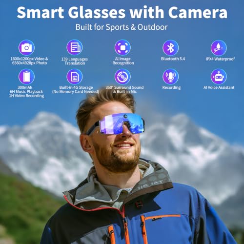 LangPlus+ AI Smart Glasses with 8MP Camera, Video & Photo Capture - image 9
