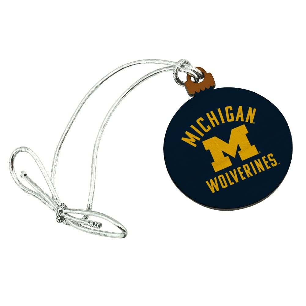 GRAPHICS & MORE University of Michigan Wolverines Logo Mini Small Tiny Wood Christmas Tree Holiday Ornament