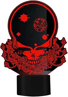 Grateful Dead™ Steal Your Face, Planets, & Roses 3D LED Lamp/Color Changing Acrylic Plate Lamp/Officially Licensed