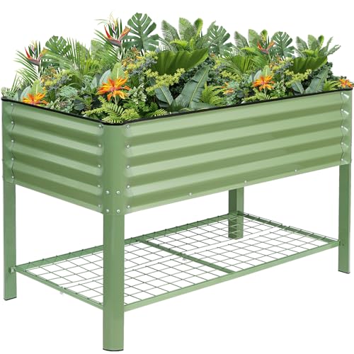 Elevated Raised Garden Bed 2' x 4'- Galvanized Metal Planter