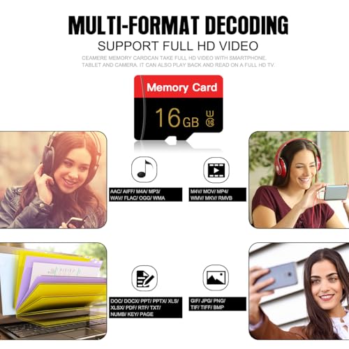 Tarjetas Micro SD 16 GB de alta velocidad y adaptador para drones y vídeo 3