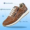 ARRIGO BELLO Mens Shoes Casual Trainers Walking Fashion Sneakers with Zipper Breathable Lightweight Size 7-11UK(Brown,9) #4