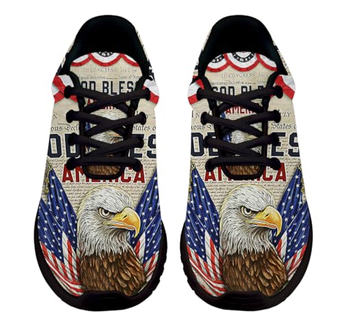 God Bless America Patriotic Eagle Independence Day Shoes for Women Men Trail Running Casual Fashion Sneakers Slip-on Tennis Shoes2