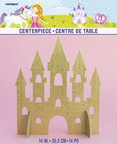 Unique 58378 Gold Glittery Castle Centerpiece 1 Pc, 35 cm