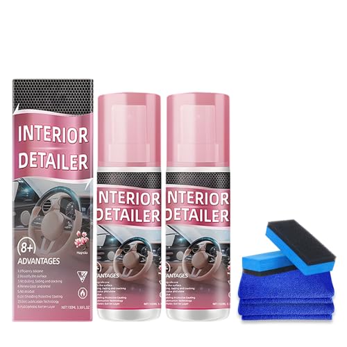 Polishing Cleaner Car Interior 2026 Upgrade Car Interior Cleaner Spray All Purpose Car Interior Detailer Cleaner for Dashboards Seats Leather Plastic (2PCS)