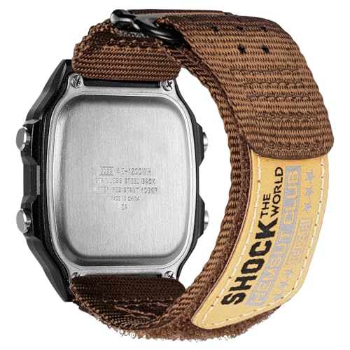 Image of Quick Release Watch Band Strap for Casio F-91W F-94W F-105W F-84W W-735H W-800H SGW-300H SGW-400H A158WA AE-1000W,18mm Leather Hook & Loop Casio strap