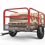 YITAMOTOR ATV Dump Trailer,Heavy Duty Tow Behind Dump Cart,Capacity 1700lbs, 22 Cu.Ft.,Study Yard Garden Trailer for Pull Behind Lawn Mower Trailer Tractor,Alloy Steel Mesh Bed & 25' Height Guardrail