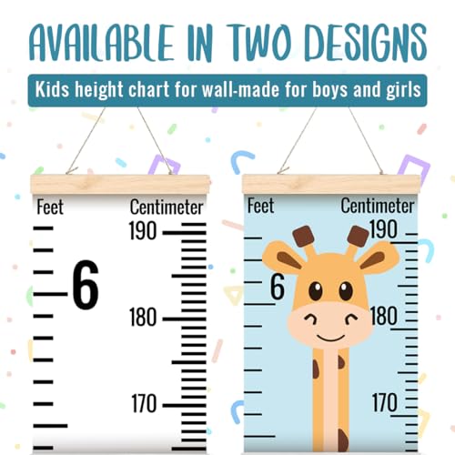 image for Only Zest Kids Growth Chart for Wall, Canvas Ruler for Measuring Heigh