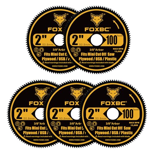FOXBC 2 Inch HSS Saw Blade 100T for Mini High Speed Miter Cut Off Saw with 3/8