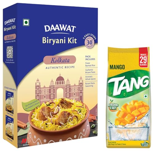 Image of Tang Bakrid Special Kit : Instant Drink Mix, Mango, 500G With Daawat Kolkatas Biriyani Kit