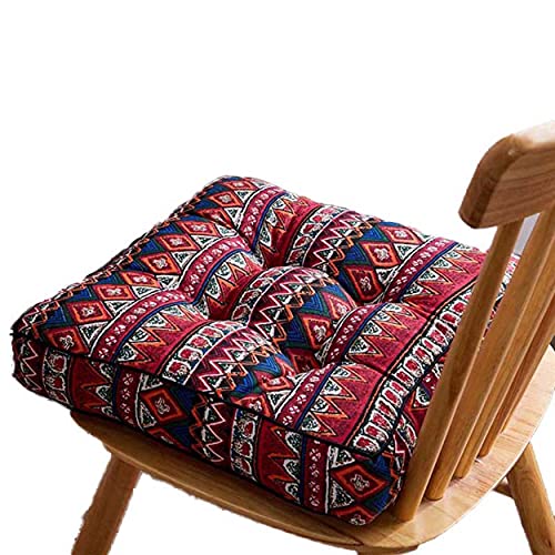 Stuhlkissen, 8 cm dick, 40 x 40 / 50 x 50 cm, Stuhlkissen, Esszimmer-Sitzkissen, Baumwolle, weich, für Zuhause, Garten, Küche, Terrasse, Büro (50 x 50 cm), C) Cover