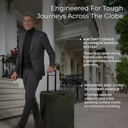 Image of Briggs & Riley 27 inch Medium Spinner - Checked Luggage for Travel, Suitcases with Wheels, Hardside Rolling Bag for Men & Women, Self-Repairing Zipper - Torq Collection, Stealth Black