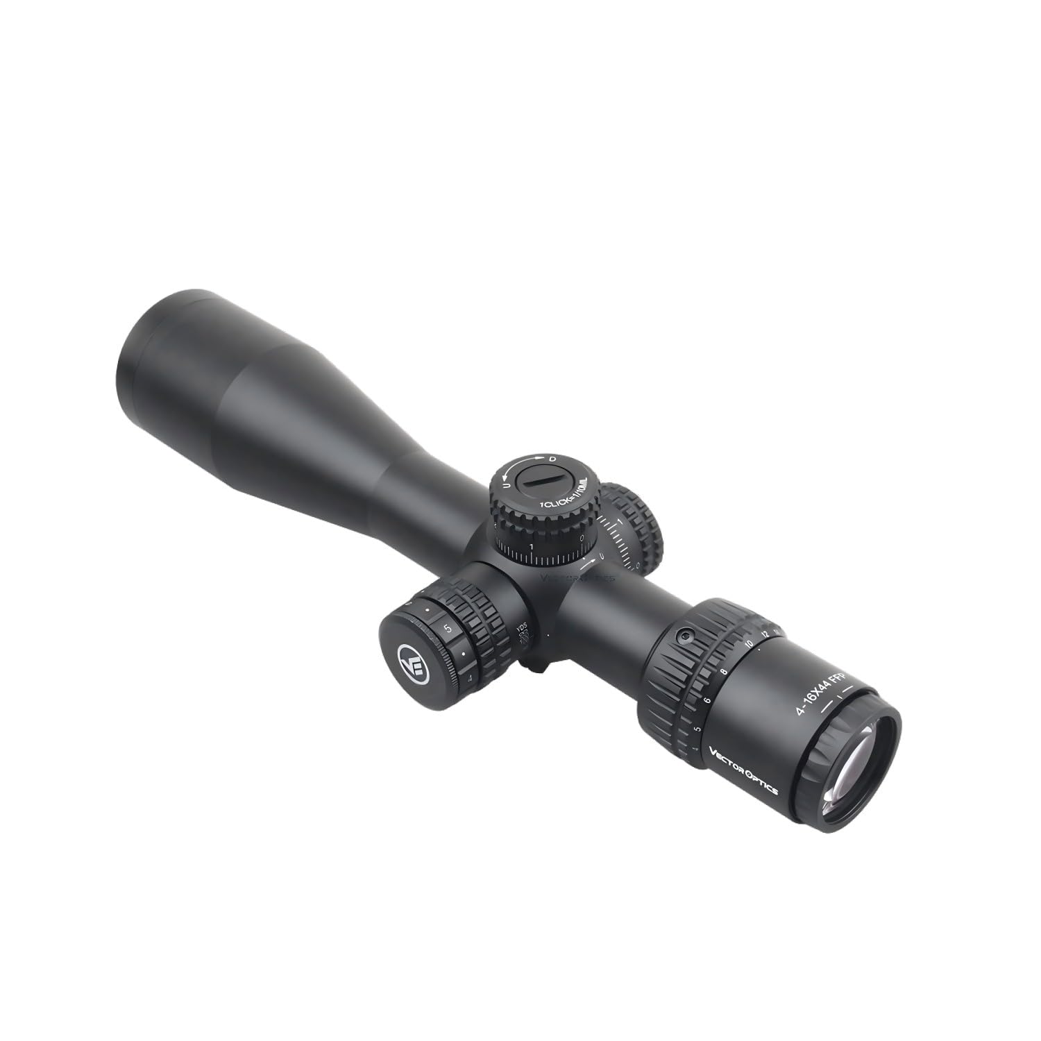 Vector OpticsVeyron 4X 44mm IR 30mm Monotube First Focal Plane Riflescope Illumination Etched Reticle Turret Lock Side Focus for Compact Air Guns and Lightweight Firearms