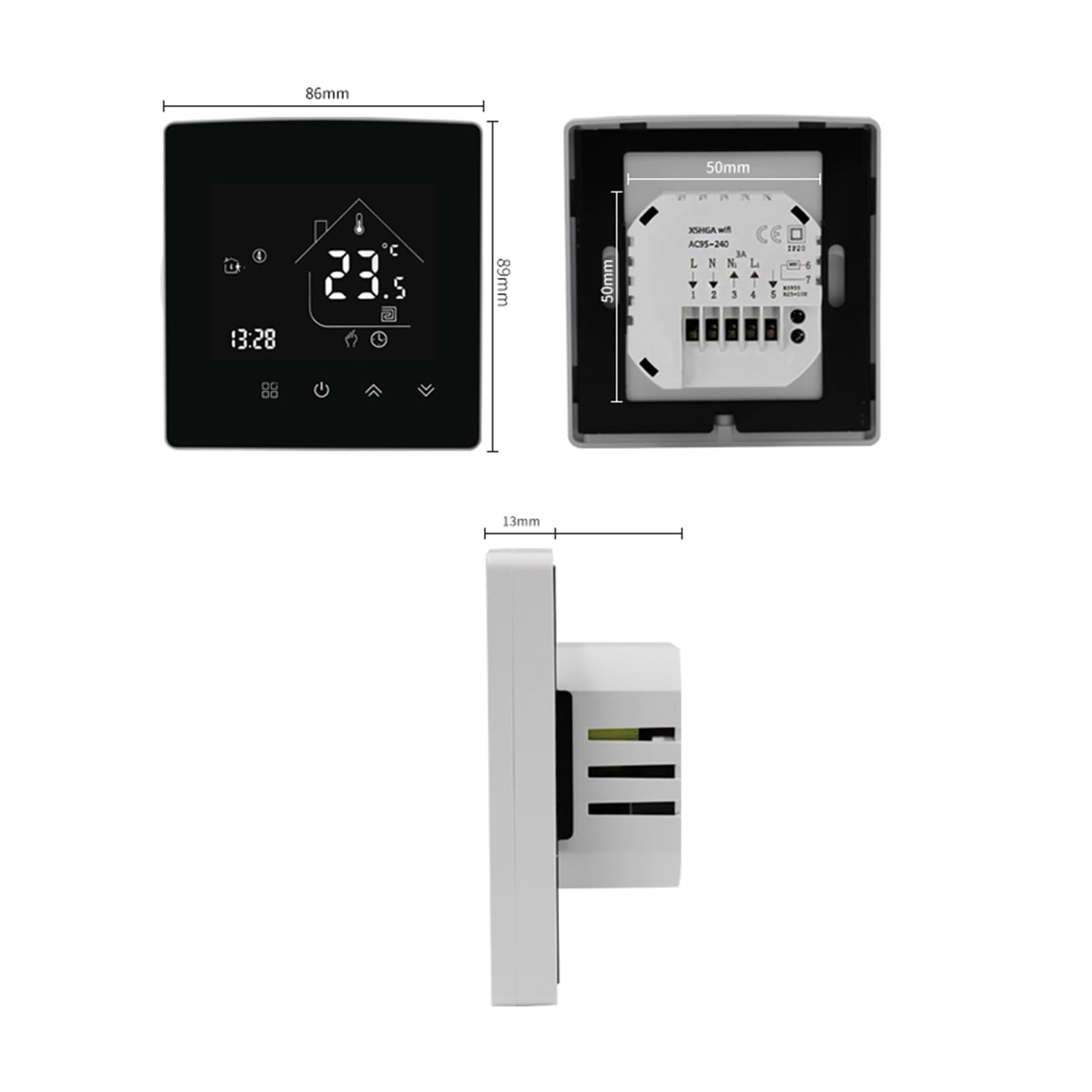 Termostato WiFi Controlador de Temperatura Agua/Calefacción Suelo eléctrica Caldera Gas Control Vida Inteligente Ahorra EnergíA Y Costes De CalefaccióN(WZ-X5-GB 25A)