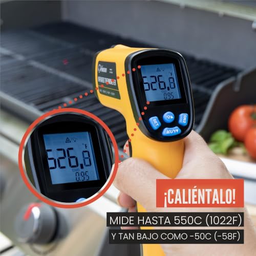 Miniatura 8 de Chef Pomodoro Termómetro Cocina Infrarrojos - Termómetro Digital Cocina Con Pantalla Lcd -Termómetro Infrarrojos Para Alimentos, Horno, Barbacoa - Termómetro Láser -50 A 550
