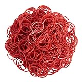 AMUU Rubber Bands 500pcs Red 2.5cm 1inch Small Mini Rubber Bands for Office School Home Elastic Hair...