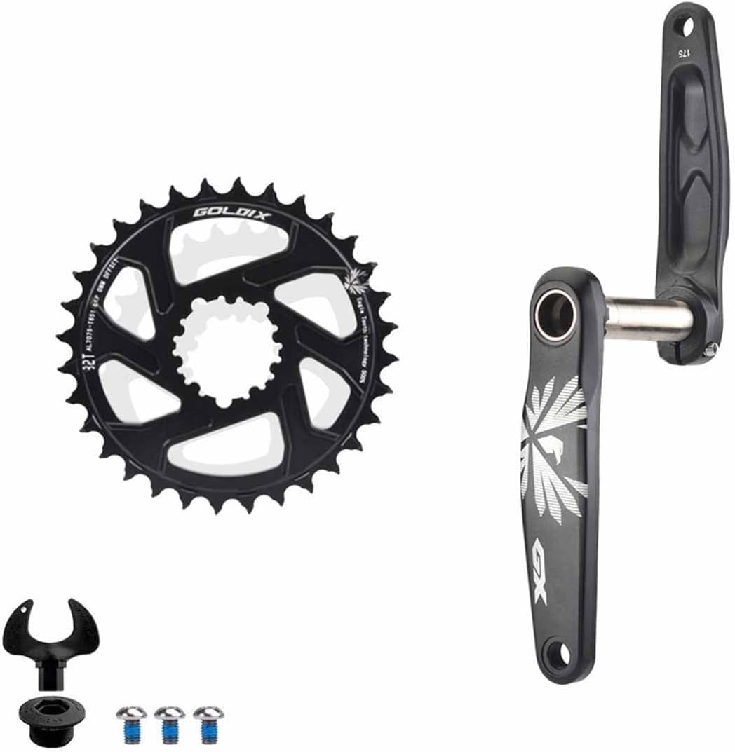 Guarnitura per Bici Pieghevole da 170 mm/175 mm, Set di pedivelle a Perno Quadro, guarnitura Integrata in Lega di Alluminio, Leggera.