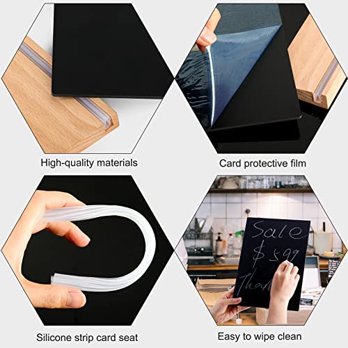 Kivsty Tabletop Chalkboard Signs With Wood Base, 8 X 10 Menu Chalkboard Stand For Table - Dual-Sided Desktop Acrylic Message Board For Party, Restaurant, Wedding - Pack Of 2 #TOP1