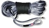 BILLET4X4 U.S. Made AMSTEEL Blue Winch Rope 1/4 inch x 50 ft Black (9,200 lb Strength) (Off-Road Vehicle Recovery)