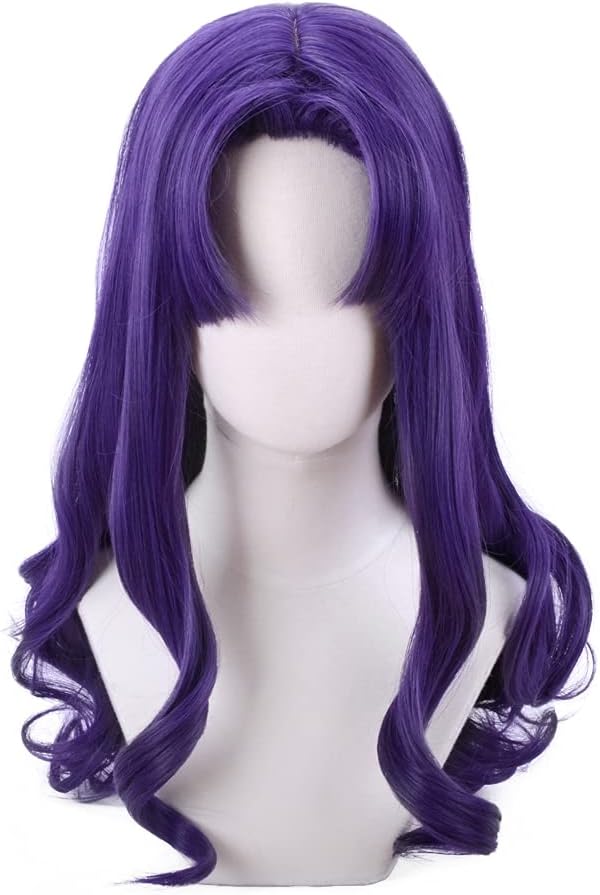 Purple middle-parted long curly hair Cosplay Anime Wig Costume Character Wig