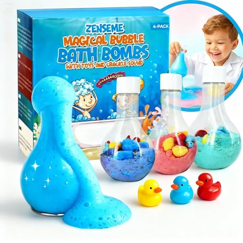 Zenseme Bubble Bath Bombs With Toy Ducks