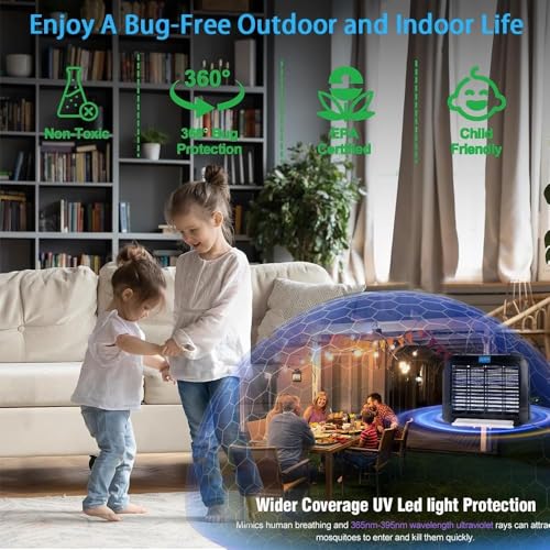 Image of Electric Mosquito Killer, Fly Insect Killer Machine, Insect Bug Zapper,Fly Catcher and Trap Killer LED Lamp for Restaurants,Home,Office,Bedroom-Rechargeable Night Lamp (Black-202)