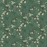 Timeet Tapete Grün Klebefolie Möbel Gelb Blume Blätter Möbelfolie Selbstklebend Floral Vintage Blumen Wandaufkleber Dekofolie Wasserfest Abnehmbar Selbstklebende Folie Küche Wohnzimmer 41x300cm
