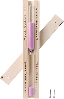 Tanmo Temporizador de arena giratorio para sauna de pared, 15 minutos, madera térmica, color rosa