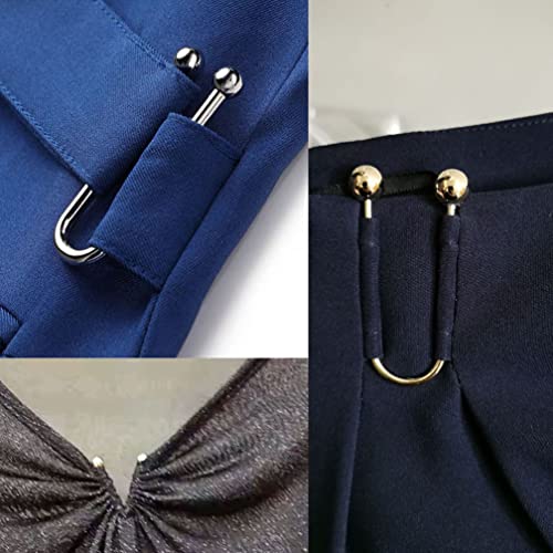 3 Pcs Metal Swimsuit Collar Fasteners U Shaped V Shaped Bikini Pins Clips for Women Girls Costume Accessory, Gold - Thumbnail 5