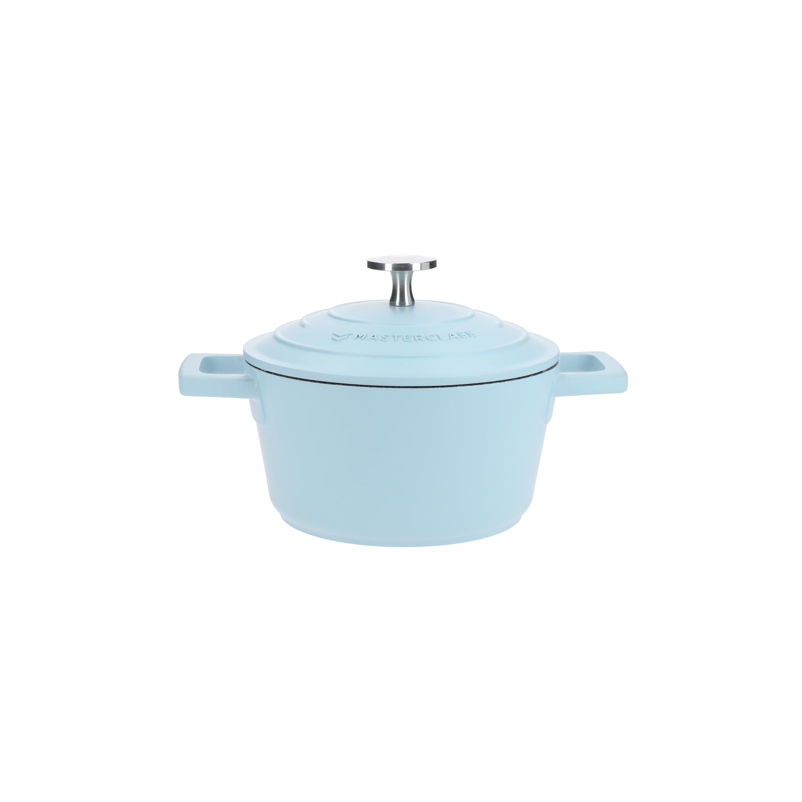 Masterclass Cast Aluminium Casserole Dish With Lid Sky Blue Large