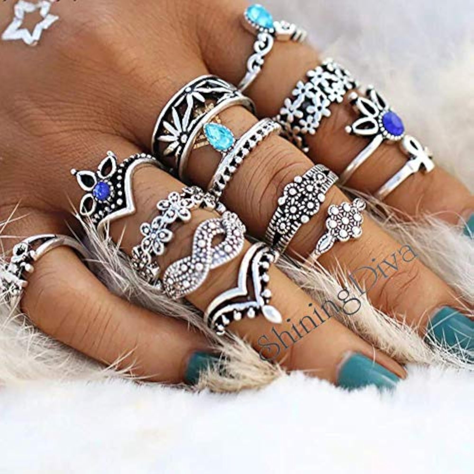 Crystal Midi Finger Stylish Ring Set