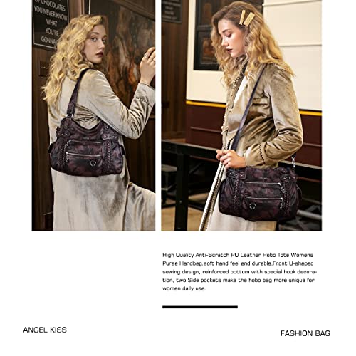 Image of Angel Kiss Hobo Handbags for Women Soft PU Leather Shoulder Handbags Ladies Purses