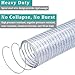 ZY-hosetube Clear Wire Reinforced Tubing Vacuum Hose 2” ID × 2-5/16” OD - 5ft Heavy Duty Flexible PVC Spiral Steel Wire Suction Pipe High Pressure Vinyl Tubing for Drawing Water Oil Powder