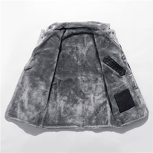 Chaqueta larga de cuero PU para hombre miniatura 3