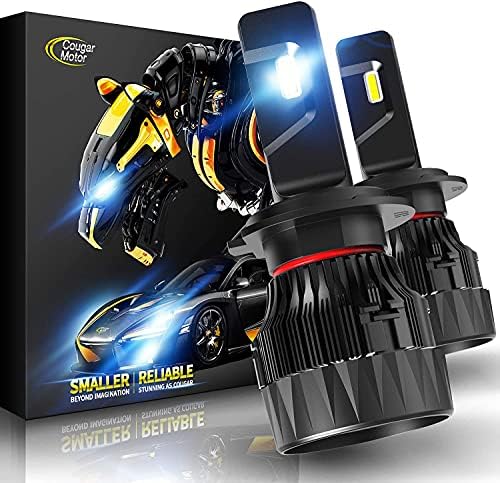 Cougar Motor X-Small H7 LED Headlight Bulb, 18000LM 6500K All-in-One Conversion Kit - Cool White, 360°Adjustable Beam - Halogen Replacement Pack of 2