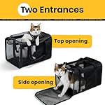 Cat Carrier Bag,Soft-Sided Pet Carriers for Dogs with 4-Sided Mesh,Airline Approved Cat Transport Carrier for Small&Medium Cats Kitten Puppy Up to 15Lb,Collapsible Cat Travel Carrier-M,Black - Image 3