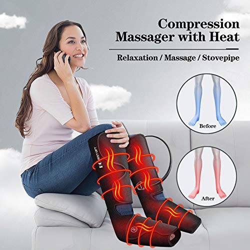 Foot And Leg Massager With Heat, Best Gifts For Mom, Dad, Women, Men And Elder, Foot And Leg Air Compression Massager For Muscle Fatigue #TOP2
