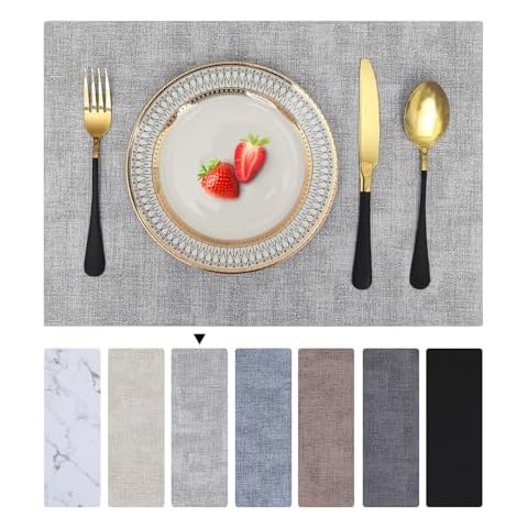 Homaxy Heat-Resistant Grey Table Mats Set Cover