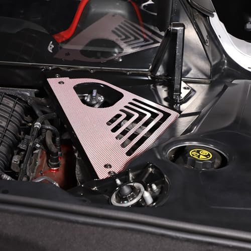 Image of TOYCIDFG Engine Bay Panel Cover Compatible with C8 Corvette 2020-2025 Left Right Splash Shield Oxidation Case Guard Aluminium Interior Body Part Accessories (Carbon Fiber-Pink)