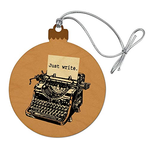 GRAPHICS & MORE Just Write Antique Typewriter Writer Author Wood Christmas Tree Holiday Ornament