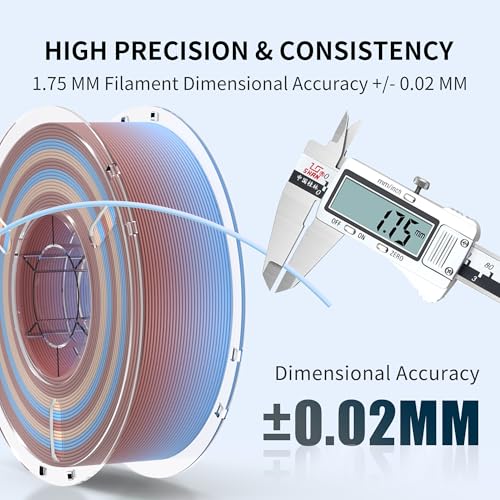 Image of RAMBERY Matte Rainbow 3D Printing Filament Fast Color Change, Multi-Color PLA Filament for Most FDM 3D Printer, 1.75mm 1kg(2.2lbs), Matte Rainbow Blue-Brown