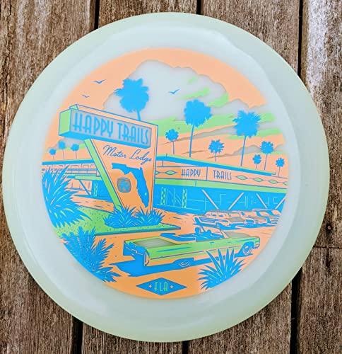Funn & Frolic - USA State of Florida Happy Trails Poster Art Frisbee 175gm Glow